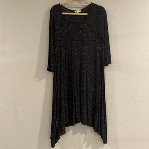 space dye Max Studio shark bite hem long sleeve dress, Sz M